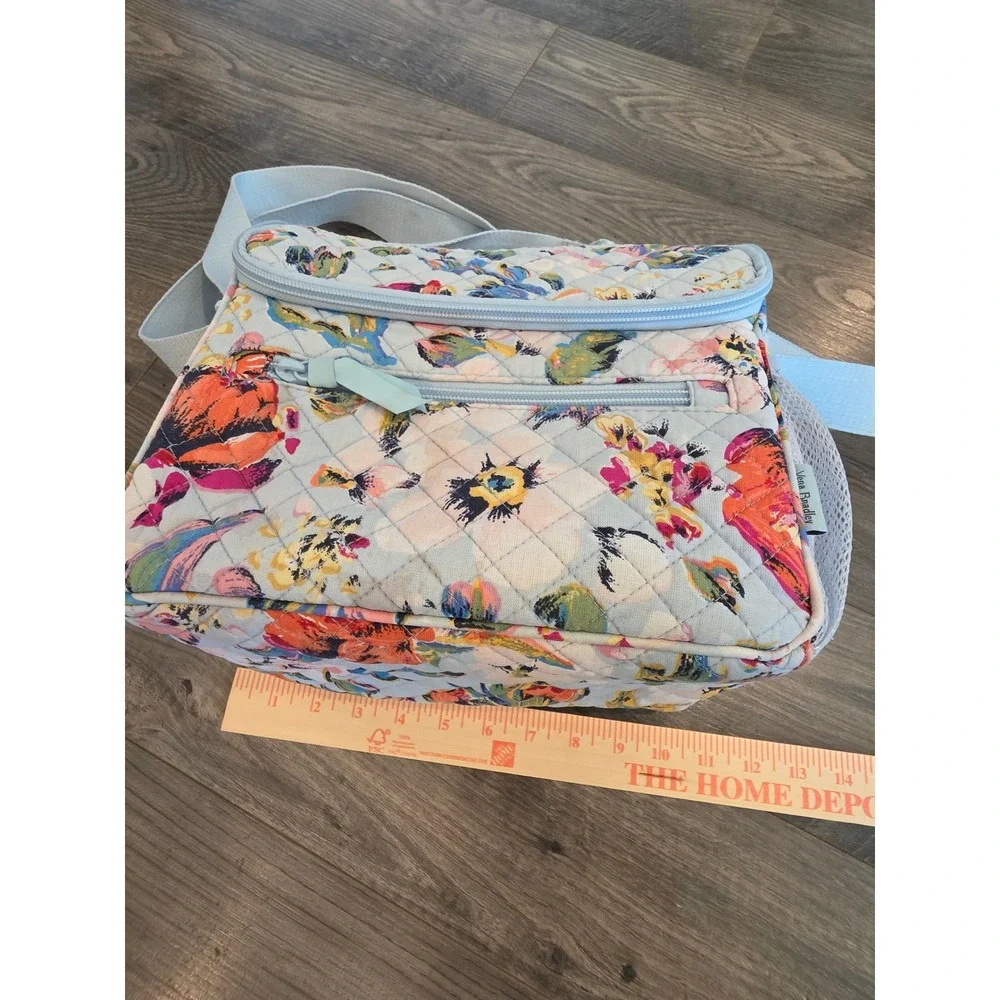 Vera Bradley Quilted Floral Lunch Bag Light Blue Insulated Crossbody Cooler Bag‎